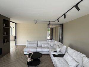 a wit couch in a room