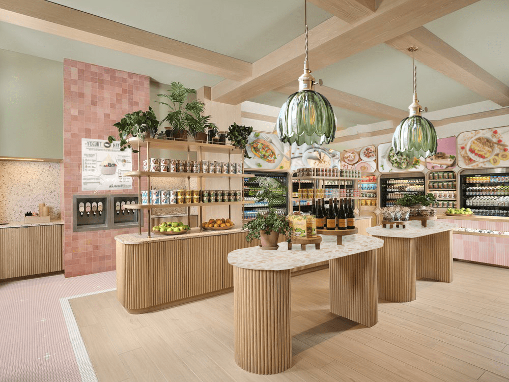 a store with shelves of food and drinks